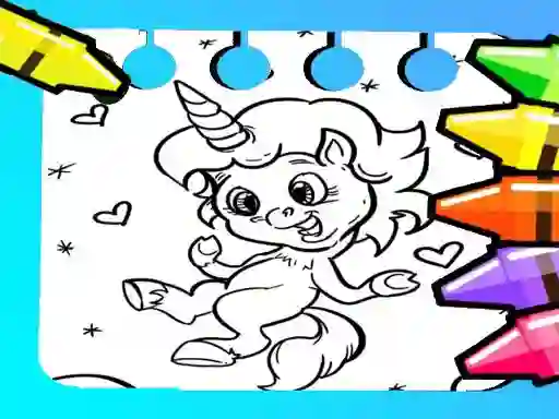 Joc Magical Unicorn Coloring Pages on-line