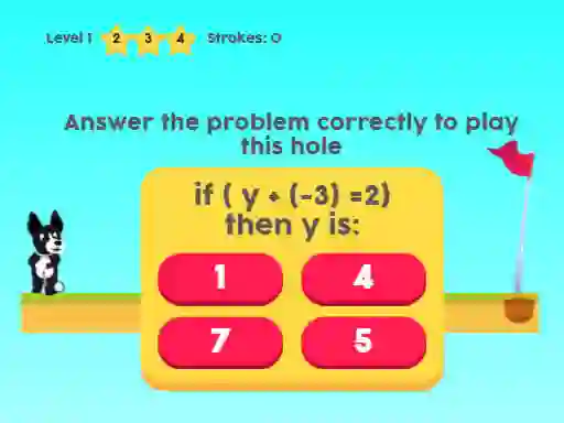 Joc MathPup Golf 4 Algebra on-line