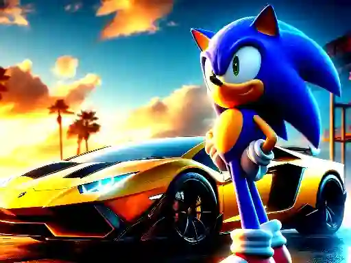 Joc Sonic Run for Lamborghini on-line
