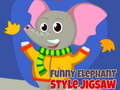Joc Jigsaw amuzant în stil elefant  on-line