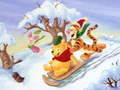 Joc Puzzle de Crăciun Winnie the Pooh 2  on-line