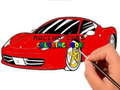 Joc Masini de curse Carte de colorat  on-line