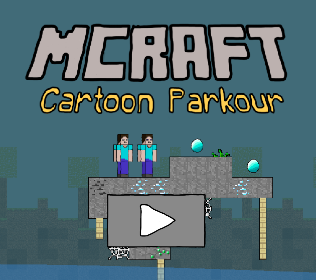 Joc Parkour de desene animate mcraft on-line