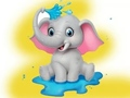 Joc Carte de colorat: Elephant Spraying Water  on-line