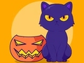 Joc Carte de colorat: pisica de Halloween  on-line