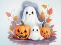 Joc Carte de colorat: fantome de Halloween  on-line