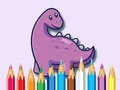 Joc Carte de colorat: Dinozaur cu flori  on-line