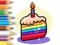 Joc Carte de colorat: Tort de aniversare  on-line