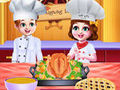 Joc Chef Twins Cină de Ziua Recunoștinței gătește  on-line