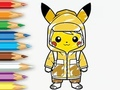 Joc Carte de colorat: Pelenă de ploaie Pikachu  on-line
