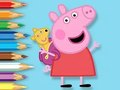 Joc Carte de colorat: Peppa cu ursuleț de jucărie  on-line