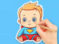 Joc Carte de colorat: Cute Super Baby  on-line