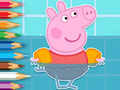 Joc Carte de colorat: Peppa Swimming  on-line