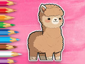 Joc Carte de colorat: Alpaca drăguță  on-line
