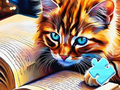 Joc Jigsaw Puzzle: Citirea pisicilor  on-line