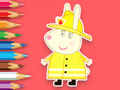 Joc Carte de colorat: Pompier iepure  on-line