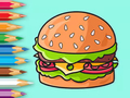 Joc Carte de colorat: Hamburger delicios  on-line