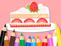 Joc Carte de colorat: Tort cu capsuni  on-line