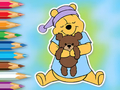 Joc Carte de colorat: Winnie cu ursuleț de jucărie  on-line
