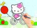 Joc Carte de colorat: Hello Kitty Cycling  on-line