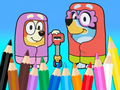 Joc Carte de colorat: Bluey Flossing Grannies  on-line