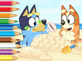 Joc Carte de colorat: Bluey On The Beach  on-line
