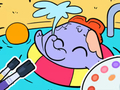 Joc Carte de colorat: Elephant Swim  on-line