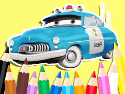 Joc Carte de colorat: Cars Sheriff  on-line