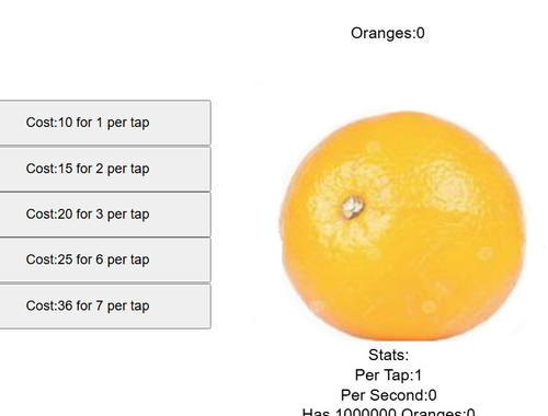 Joc Clicker pentru fructe de portocale  on-line
