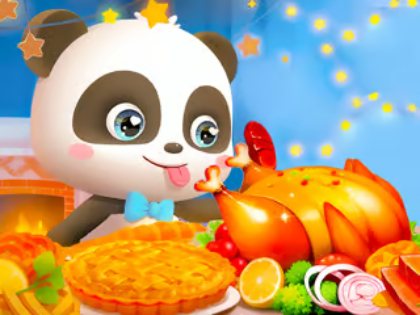 Joc Jigsaw Puzzle: Sărbătoarea de Ziua Recunoștinței Micul Panda  on-line