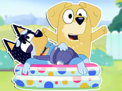 Joc Puzzle -ul jigsaw: bluey tată copil on-line