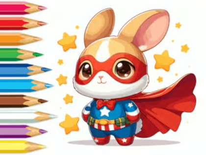 Joc Carte de colorat: Super Rabbit  on-line