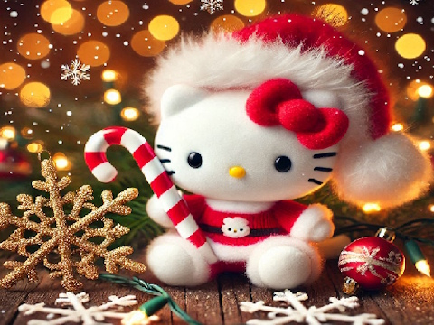 Joc Puzzle de Crăciun Hello Kitty  on-line