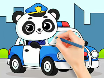 Joc Carte de colorat: Police Panda  on-line