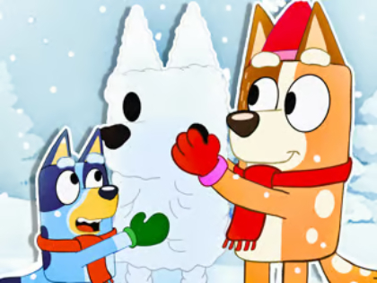 Joc Puzzle Jigsaw: Bluey Christmas Snowman on-line