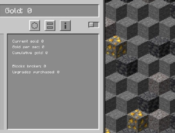Joc Clicker de aur Minecraft on-line