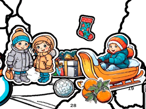 Joc Puzzle cu carte de autocolante: colorează după număr  on-line