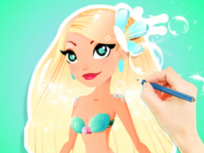 Joc Carte de colorat: Aqua Mermaid  on-line