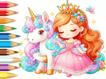 Joc Carte de colorat: Unicorn Secret Whisper  on-line