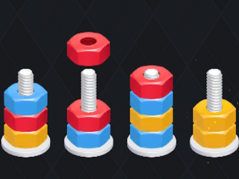 Joc Puzzle cu nuci: sortare de culori  on-line