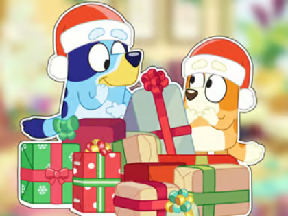 Joc Puzzle Jigsaw: Bluey Christmas Unboxing on-line