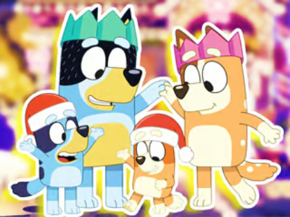 Joc Jigsaw Puzzle: Bluey Family Crăciun  on-line
