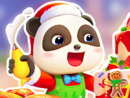 Joc Puzzle -ul jigsaw: bucătar de Crăciun pentru copii Panda  on-line