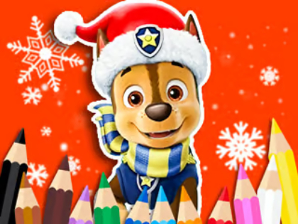 Joc Carte de colorat: Crăciun PAW Patrol  on-line