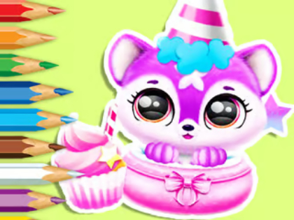 Joc Cartea de colorat: ziua de naștere a lui Baby Fluff  on-line