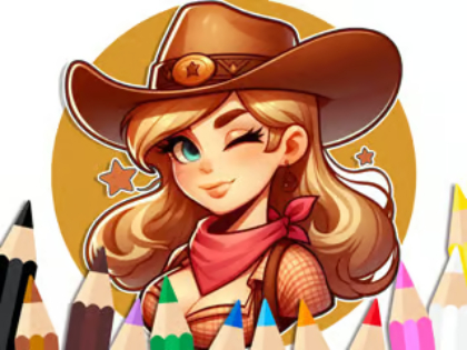 Joc Cartea de colorat: cowgirl  on-line