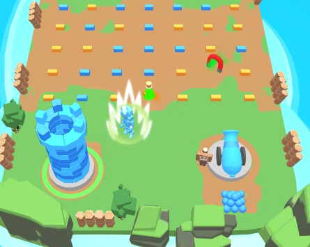 Joc Turn Clash: Colectați cărămizi  on-line