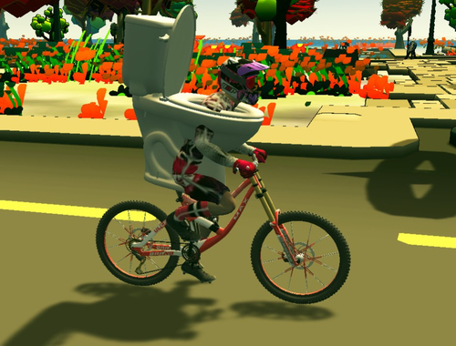 Joc Călărie cu bicicleta cu toaletă skibidi  on-line
