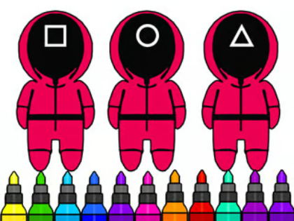 Joc Carte de colorat: Mask Game Squid  on-line