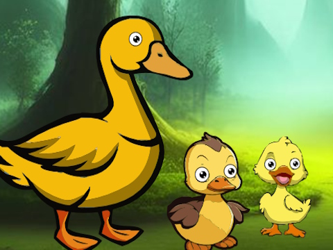 Joc Duck Family Reach Pond on-line